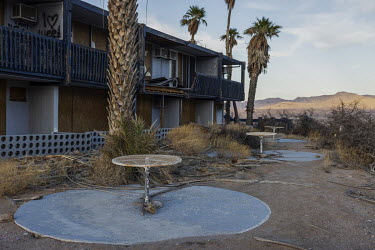 Abandoned resort on the shores of Lake Mead, the largest artificial reservoir in the United States which is at its lowest ever level.