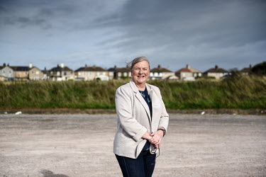 Claire Kellet, a member of the West Cumbria Mining organisation, on the site of the Haig Pit Mining Museum, once a fully operating coal mine. Plans for a new coal mine to be opened nearby on the site...