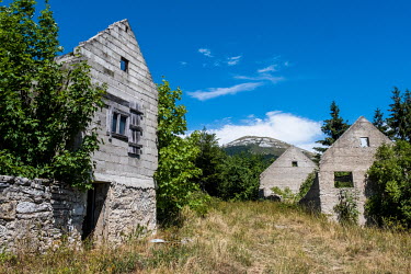 Serbian homes on the Kupres Plateau abandoned and destroyed in the civil war of the 1990's.