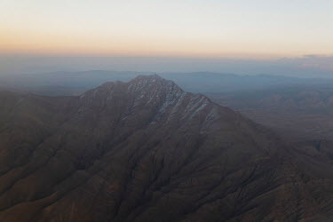An aerial view of mountains near Kabul.