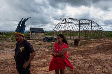 The chief of the Haliti Paresi people, Rivelino Kanezomae, talks with other residents of the Figueiras Indigenous Land. A few kilometers from the reserve hydropower plant Estivadinho 3 is being constr...