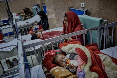The malnutrition ward in the Indira Gandhi Children's hospital. With Afghanistan facing a hunger crisis, an estimated 22.8 million people are facing potentially life-threatening food insecurity this w...