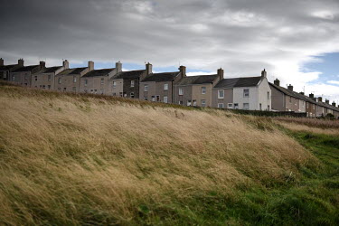 Rows of houses where mine workers once lived when a number of coal mines were operating Whitehaven in the now deprived Kells area of the town where plans for a new coal mine on the site of a former ch...