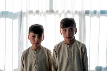 Shobayr and Zahir, two children who had to stop school because their parents could no longer afford the fees. Their mother Sumaya was able to get some cash from a World Food Program distribution for t...