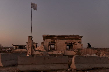A destroyed military checkpoint in Helmand province.