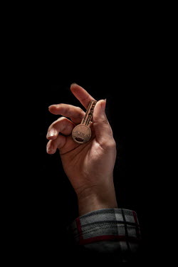 Reem, 20, with the keys to his home in Latakia that he fled 9 months previously. He describes his home as "memories".  Syrian Nakba, Keys of home. The front-door keys to the homes of some of the estim...