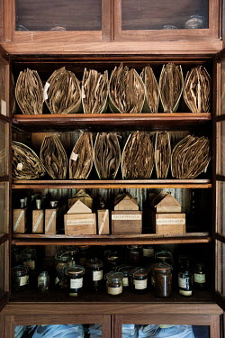 Specimens in a cabinet at the National Institute for Agronomic Study Forestry section. The station dates from the Belgian colonial period and was one of the most important agricultural and agroforestr...
