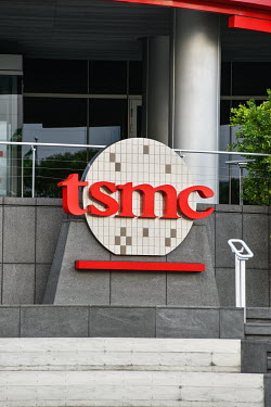 The entrance of the Taiwan Semiconductor Manufacturing (TSMC) Museum of Innovation building in Hsinchu Science Park.