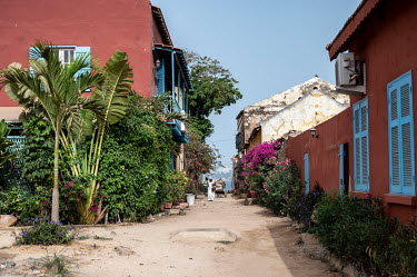 Colonial-era architecture on the historic Goree Island, infamous for its prison, the departure point for enslaved Africans being transported across the Atlanic Ocean to the plantations of the Americas...