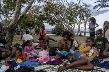 'Kanak' families gather for a Sunday picnic at a beachside park popular with indigenous Melanesians.