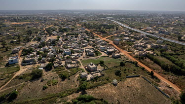 An aerial view of the village of Deni Malik Gueye where residents are fighting against private construction on their land which has been inherited from generation to generation.