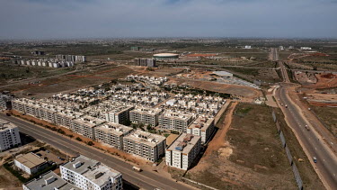 An aerial view of Senegindia's SD City residential and commercial complex in Diamniadio, a new city being built near Dakar.