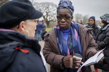 Rosamund Kissi Debrah at vigil in Mountsfield Park to mark what would have been her daughter Ella Kissi Debrah's 18th birthday, if she hadn't died from an asthma attack brought on by air pollution. He...