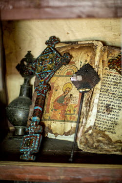 Ancient mass celebration artifacts at Debre Mariam church