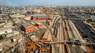 View of the Dakar TER station in Colobane, still in the testing and capacity building phase for agents and drivers, the launch is scheduled for late December 2021 and early 2022.