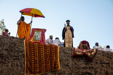 Religious celebrations and church goers at Lalibela Churches complex