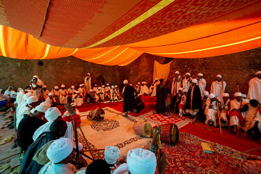 Religious celebrations and church goers at Lalibela churches complex