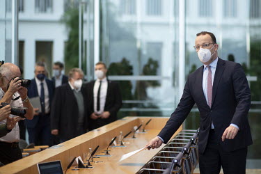 Jens Spahn, Federal Minister for Health (CDU), during a press conference concerning the spread of COVID-19.