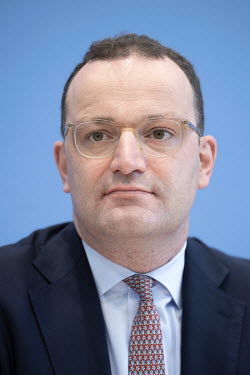 Jens Spahn, Federal Minister for Health (CDU), during a press conference concerning the spread of COVID-19.