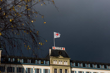 The headquarters of the International Committee of the Red Cross (Comite international de la Croix Rouge) after a sudden rain storm. The ICRC (CICR) is "an impartial, neutral and independent organisat...