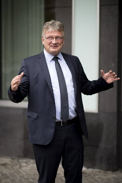 Joerg Meuthen, Alternative fuer Deutschland (AfD), Alternative for Germany, federal spokesman, during a press call at the federal press conference the day after the federal elections.