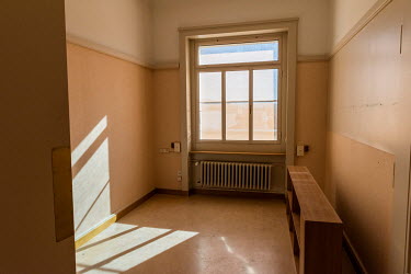 The photographer's office, emptied, with a dismounted wall unit, prior to renovation, part of the USD 800 million renovation and construction project at the Palais des Nations, the United Nations Offi...