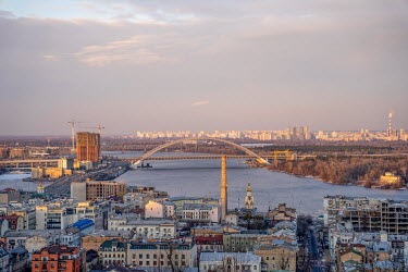 A few of Kyiv and a bridge over the Dniester River.