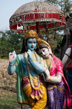 Statues for a wedding procession outside Motihari.