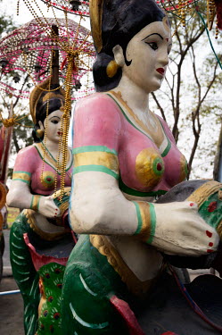 Statues for a wedding procession outside Motihari.