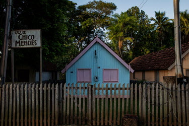 Chico Mendes' house in Xapuri where he was murdered on 12/22/1988. The house, that functioned as a museum about the history and struggle of Chico Mendes, is closed to visitation due to lack of funds f...