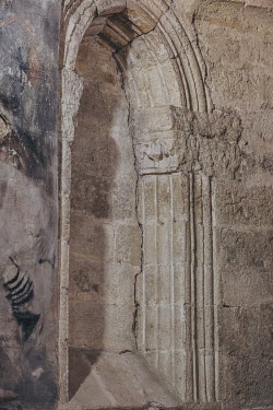An interior arched recess in the Iglesia de Santa Maria del Castillo, a 13th century Romanesque church in the village of Castronuno.