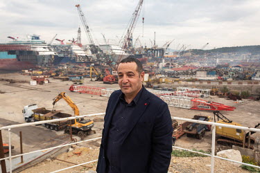 Kamil Onal in the ship-breaking yard where he has his business. Kamil Onal is the current head of the Ship Recycling Union.