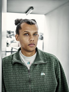 Paul Van Haver, better known in Belgium, as Stromae in the Wiels museum on the occasion of the release of his new album 'Multitude'.