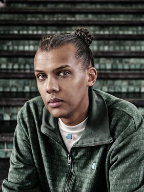 Paul Van Haver, better known in Belgium, as Stromae in the Wiels museum on the occasion of the release of his new album 'Multitude'.