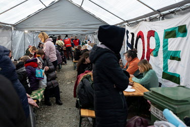 A staging area for refugees from Ukraine.