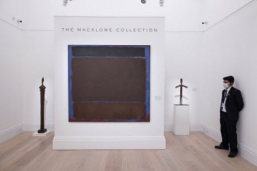 Mark Rothko, Untitled, 1960, part of The Macklowe Collection, among the art on display at Sotheby's auctioneers.