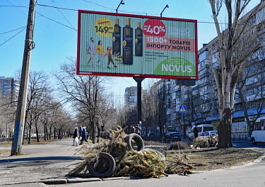 In case of a possible Russian invasion, piles of car tyres, tree branches, fuel and bottles filled with gasoline (Molotov cocktails) have been piled up to be set alight to create smoke curtains.