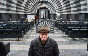 A Jewish man in the Golden Rose Synagogue which is a part of the Menorah complex, the largest Jewish multifunctional centre in the world.
