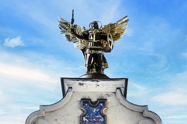 The Golden statue of Archangel Michael in Independence Square