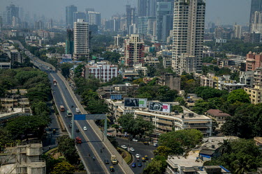 A view across Mumbai, from top of a building in the city centre on the first day of a lockdown across Mumbai and Maharashtra due to rising numbers of COVID-19 cases.