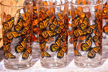 Monarch butterfly souvenirs for sale.