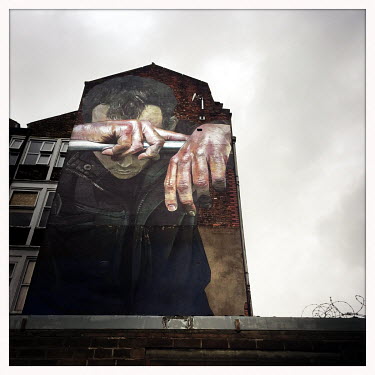 The mural 'Mental Health' by Case (DE) in the Northern Quarter.