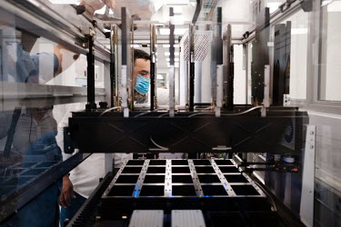 David Beckman, Service Manager and Service Engineer with service provider Separations, assembling a liquid handling robot that will be used to automate and accelerate repetitive laboratory tasks at th...