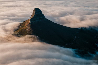 Lion's Head mountain rising above the clouds.