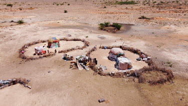 The homestead of Abdulahi Farah Isse (27) during a drought that has, in the last five months, led to the deaths of around 40 of the pastoralist's herd of 100 cattle.   He says that "There have been...