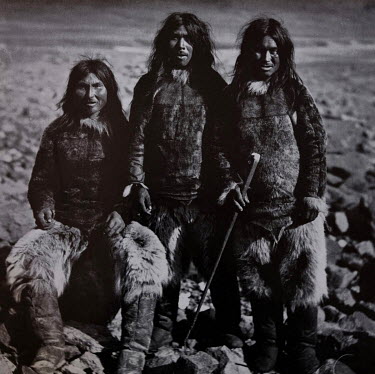 An old photograph of a group of Inuit at a ceremony from around 1920.