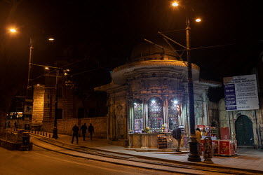 An old Ottoman building now serves as a corner shop kiosk in Sultanahmet.