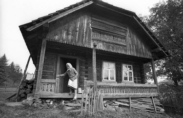 Anna Kravchyshyn at her house in the Carpathian Mountains, formerly a safe house for the Ukrainian Insurgent Army (UPA). Formed in 1942 they fought a guerrilla war against the Nazis, and then the Sovi...