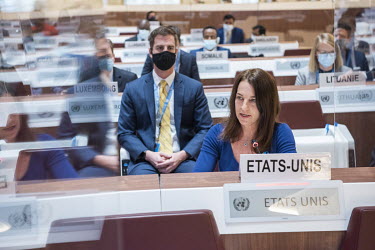 U.S. Ambassador Sheba Crocker, speaking at the emergency debate on Ukraine at the UN Human Rights Council, the week following the Russian invasion of Ukraine.