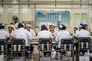 Employees work on the bottling line at the Kweichow Moutai Co. liquor factory in the town of Maotai in Renhuai. First favoured and promoted by former Chinese premier Zhou Enlai, Moutai Baijiu's fiery...